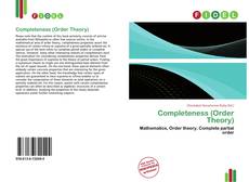 Bookcover of Completeness (Order Theory)