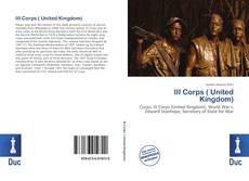 Bookcover of III Corps ( United Kingdom)