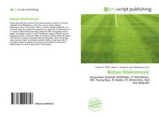 Bookcover of Boban Maksimović