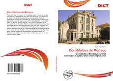 Buchcover von Constitution de Monaco