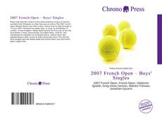 Bookcover of 2007 French Open – Boys' Singles