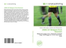 Bookcover of 2006–07 Belgian First Division