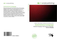 Bookcover of Autonomous Language