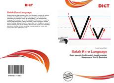 Capa do livro de Batak Karo Language 