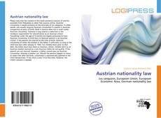 Bookcover of Austrian nationality law