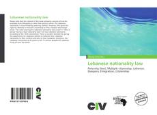 Portada del libro de Lebanese nationality law