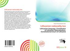 Copertina di Lithuanian nationality law