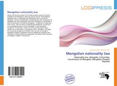 Bookcover of Mongolian nationality law