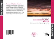 Buchcover von Anderson's Pty Ltd v Victoria