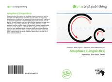 Обложка Anaphora (Linguistics)