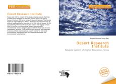 Bookcover of Desert Research Institute