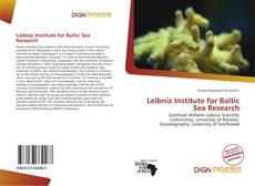 Couverture de Leibniz Institute for Baltic Sea Research