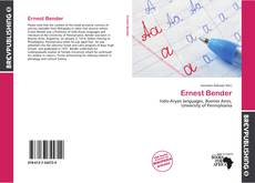 Buchcover von Ernest Bender