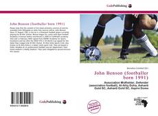 Portada del libro de John Benson (footballer born 1991)