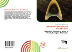 Copertina di Babiniotis Dictionary Court Case