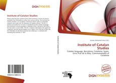 Couverture de Institute of Catalan Studies