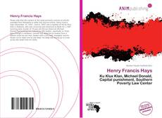 Capa do livro de Henry Francis Hays 