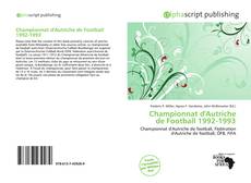 Championnat d'Autriche de Football 1992-1993 kitap kapağı