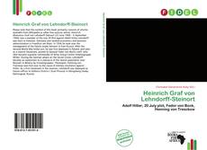 Capa do livro de Heinrich Graf von Lehndorff-Steinort 