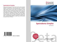 Couverture de Speiredonia Simplex