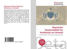 Bayerische Staatsmedaille für Verdienste um Umwelt的封面