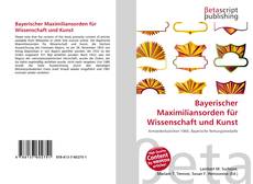 Buchcover von Bayerischer Maximiliansorden für Wissenschaft und Kunst