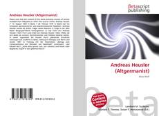 Andreas Heusler (Altgermanist) kitap kapağı