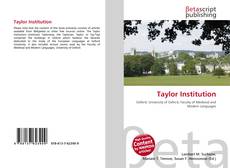 Taylor Institution kitap kapağı