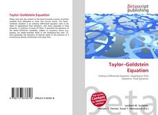 Taylor–Goldstein Equation kitap kapağı