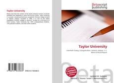 Taylor University kitap kapağı