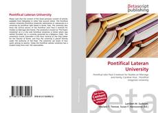 Copertina di Pontifical Lateran University