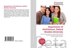 Borítókép a  Department of Architecture, Oxford Brookes University - hoz
