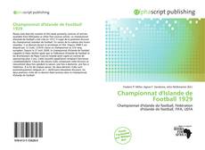 Bookcover of Championnat d'Islande de Football 1929