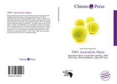 Bookcover of 2003 Australian Open