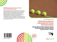 Copertina di 2003 Delray Beach International Tennis Championships