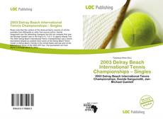 Bookcover of 2003 Delray Beach International Tennis Championships – Singles