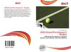 Bookcover of 2003 Grand Prix Hassan II – Singles