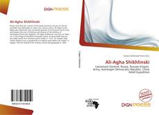 Portada del libro de Ali-Agha Shikhlinski