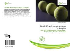 Bookcover of 2003 RCA Championships – Singles