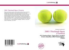 Portada del libro de 2003 Thailand Open (Tennis)