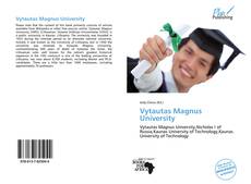Bookcover of Vytautas Magnus University