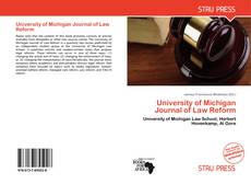 University of Michigan Journal of Law Reform的封面