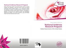 Bookcover of National Undersea Research Program