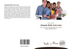 Capa do livro de Ahmadu Bello University 