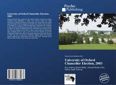 Buchcover von University of Oxford Chancellor Election, 2003