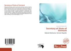 Bookcover of Secretary of State of Vermont