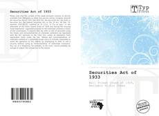 Borítókép a  Securities Act of 1933 - hoz