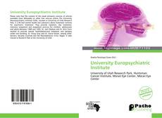 Bookcover of University Europsychiatric Institute