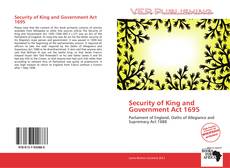 Capa do livro de Security of King and Government Act 1695 