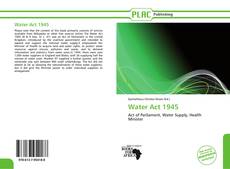 Bookcover of Water Act 1945